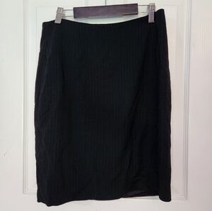 Ann Taylor Loft Black Pin Striped Skirt